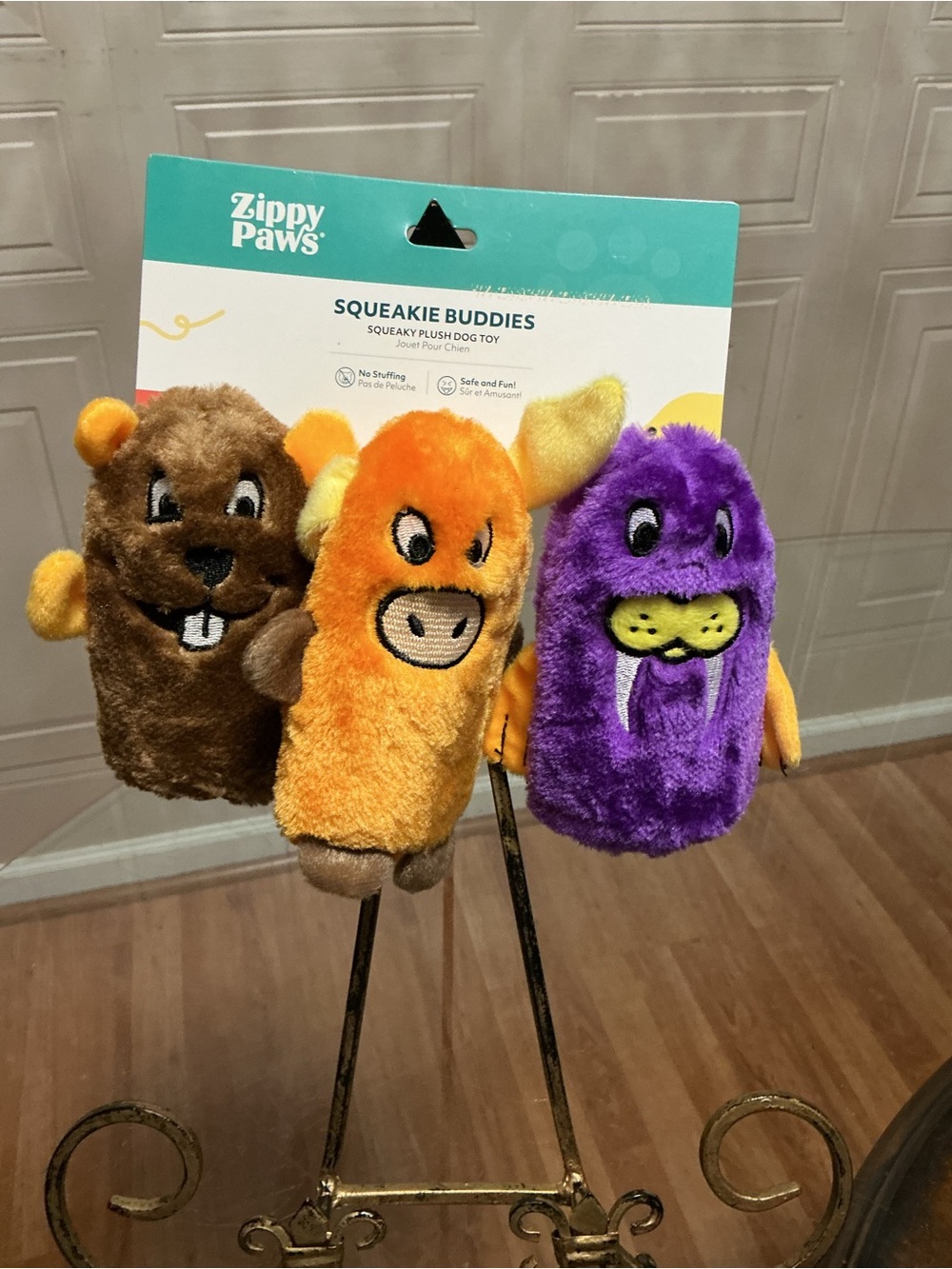 Zippy Paws Squeakie Buddies, 3 Pack (Beaver, Moose, Walrus) 14cm (h)